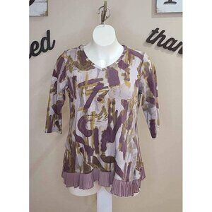 LOGO Lounge Shades of Purple & Green Top Size Large